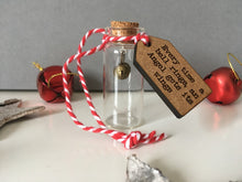 Mini Message Bottle- Bells and Angel wings- Christmas Tree Ornament - Fred And Bo