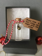 Mini Message Bottle- Bells and Angel wings- Christmas Tree Ornament - Fred And Bo