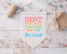 Pennant Hanging Banner Linen Flag- Best Head Teacher - Thank You Teacher