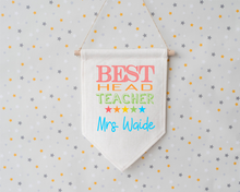 Pennant Hanging Banner Linen Flag- Best Head Teacher - Thank You Teacher