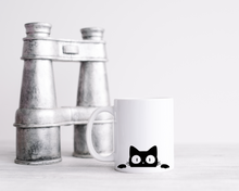 Sneaky cat ceramic mug