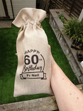 60th Birthday Personalised Wine Bottle Bag
