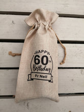 60th Birthday Personalised Wine Bottle Bag