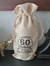 60th Birthday Personalised Wine Bottle Bag
