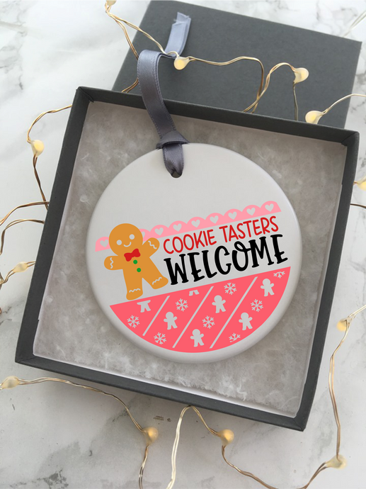 Cookie Tasters Welcome Ceramic Hanging Decoration