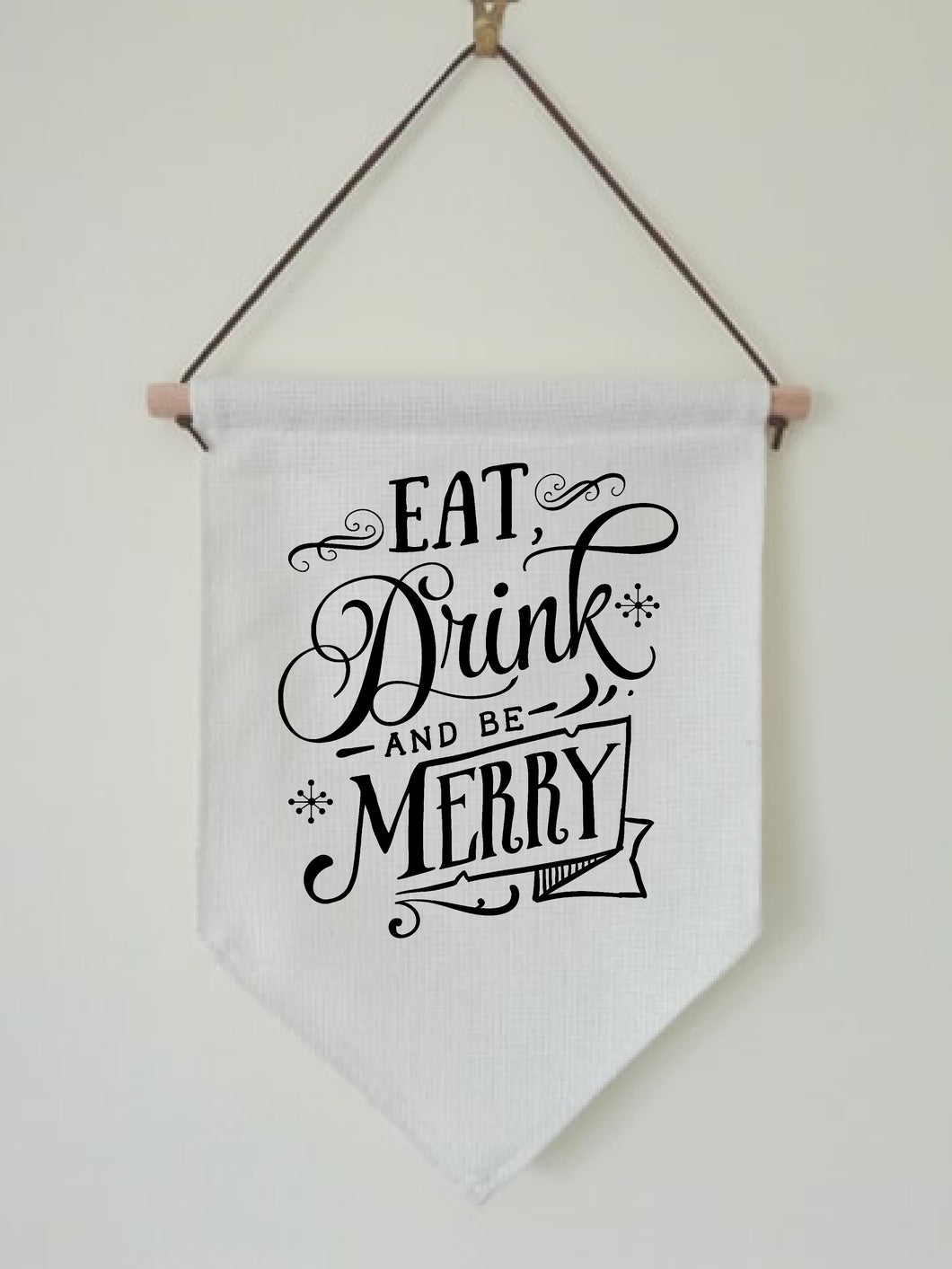 Christmas Hanging Banner Flag- Eat Drink & Be Merry