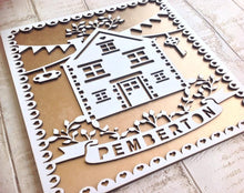 Family home laser cut wall art plaque- personalised - Fred And Bo