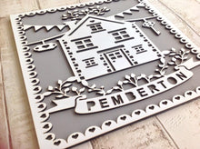 Family home laser cut wall art plaque- personalised - Fred And Bo