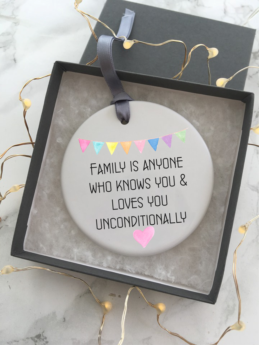 Family unconditional love quote - Ceramic Hanging Decoration - Fred And Bo