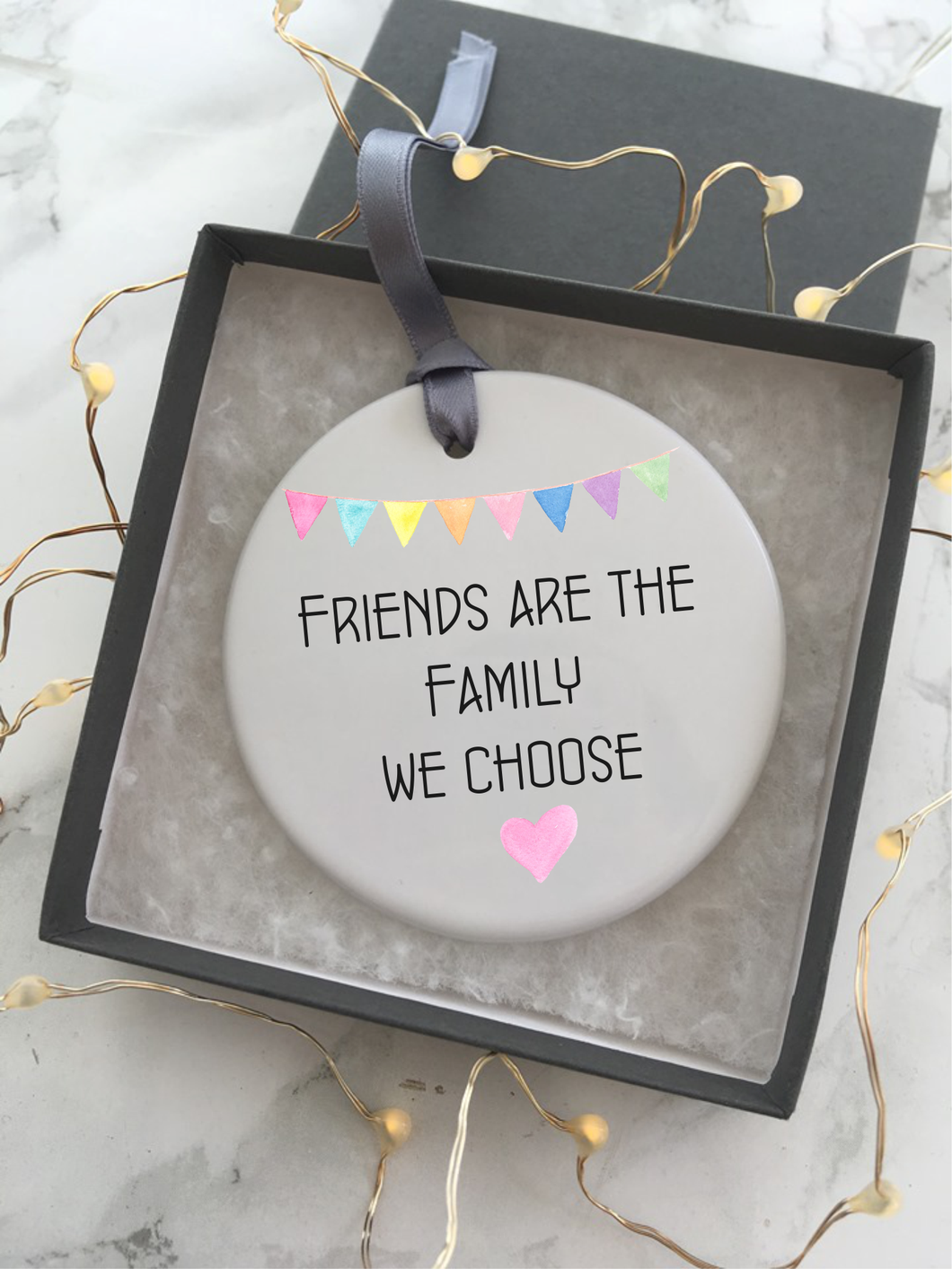 Friends are the family we choose - Ceramic Hanging Decoration - Fred And Bo