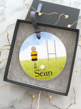 Gaelic Football Personalised Ceramic Bauble - Fred And Bo