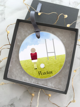 Gaelic Football Personalised Ceramic Bauble - Fred And Bo