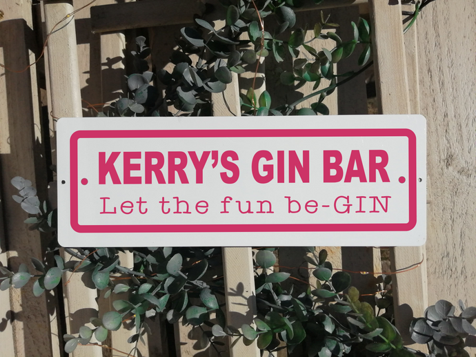 Personalised Gin Bar and Quote Garden metal sign