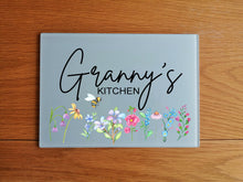 Personalised Granny's Floral Glass Chopping Board