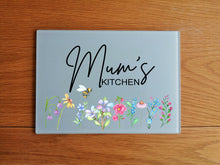 Personalised Granny's Floral Glass Chopping Board
