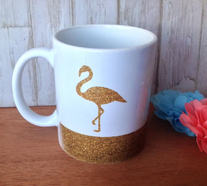 Glitter Flamingo ceramic mug - Fred And Bo