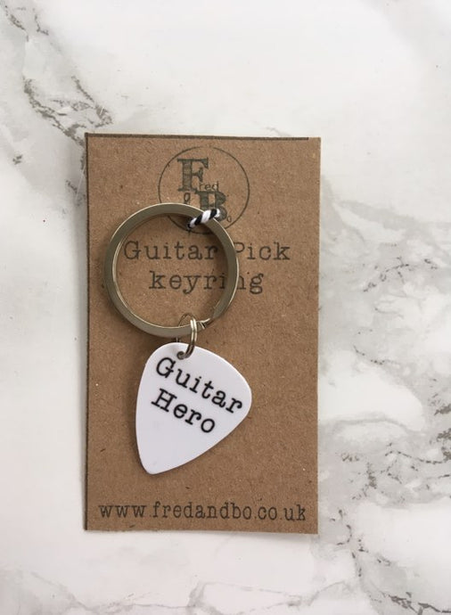 Guitar Pick Keyring- Guitar Hero - Fred And Bo
