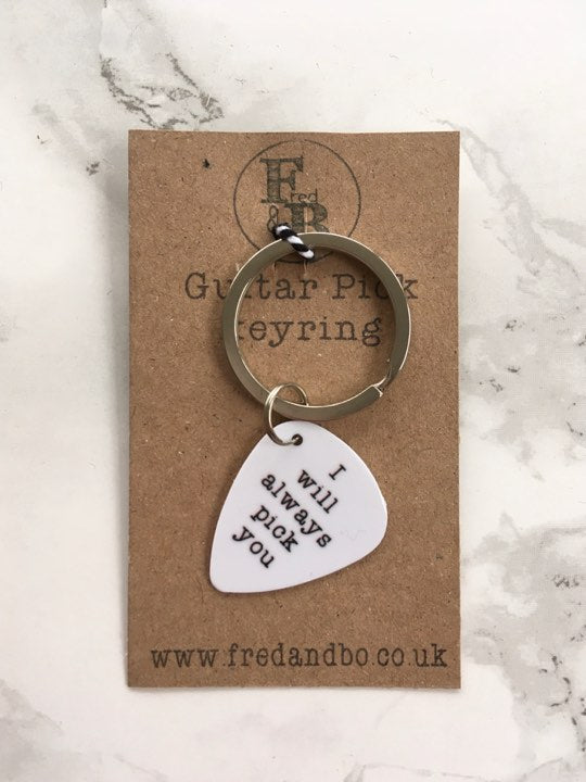 I pick you guitar pick keychain outlet