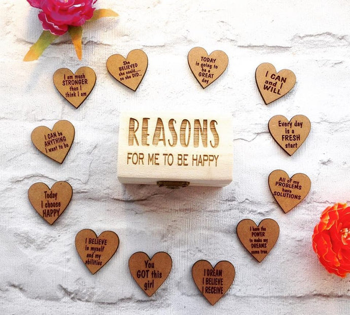 Reasons for me to be Happy .... Keepsake  - chest and hearts - Fred And Bo