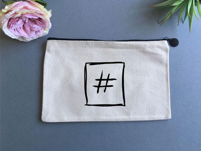 Linen pouch - Hashtag hand drawn - Fred And Bo