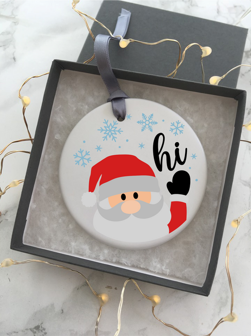 Hi Santa Ceramic Hanging Decoration