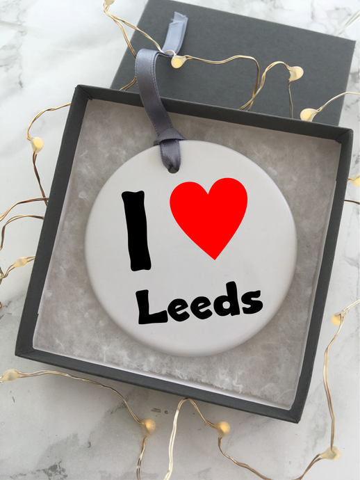 I Love Leeds - Ceramic Hanging Decoration - Fred And Bo