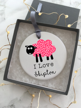 I Love Skipton - Sheep - Ceramic hanging bauble - Fred And Bo