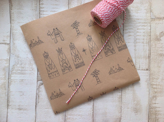 Hand stamped Nativity gift wrap - Fred And Bo