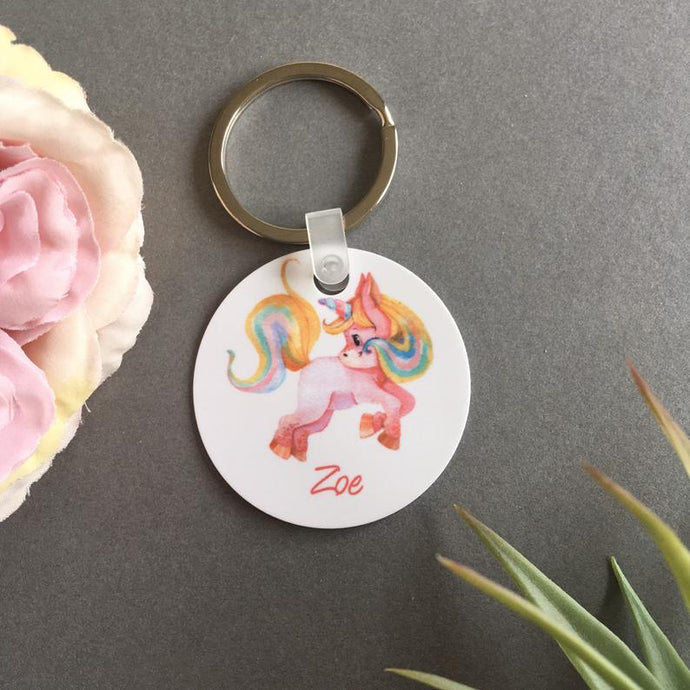 School Bag Charm - Unicorn - Keyring