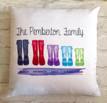 Wellie Boot Family Printed cushion - Fred And Bo