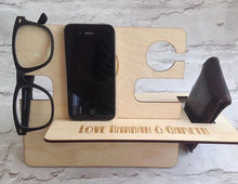 Bedside caddy / mobile phone valet - Personalised - Fred And Bo