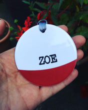 Colour block - Personalised Name - Ceramic Hanging Decoration - Fred And Bo