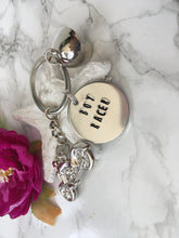 Motorcycle and helmet hand stamped keyring - Fred And Bo