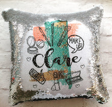 Magical sequins cushion-Make up fan - personalised mermaid cushion - Fred And Bo