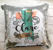Magical sequins cushion-Make up fan - personalised mermaid cushion - Fred And Bo