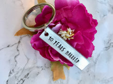 Chunky Hand stamped bar keyring, Aluminium 10th anniversary - Fred And Bo