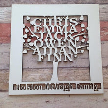 Family tree laser cut - personalised family gift - Fred And Bo