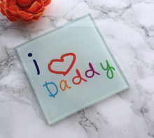 I love daddy- Father’s Day- printed Glass Coaster - Fred And Bo