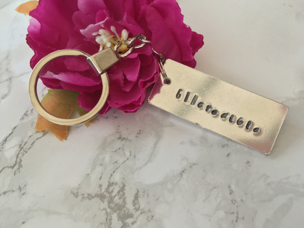GINcredible -Gin lover- hand stamped metal key ring - Fred And Bo