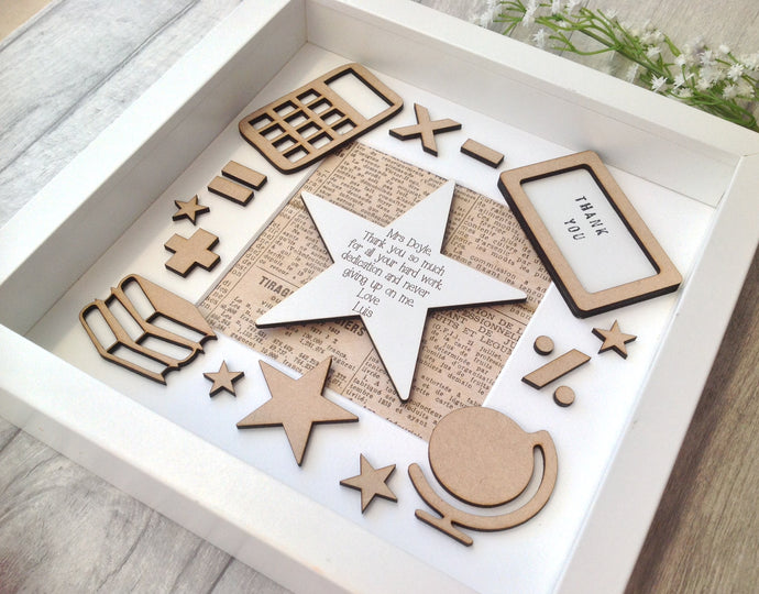 Thank you teacher frame personalised box frame - Fred And Bo