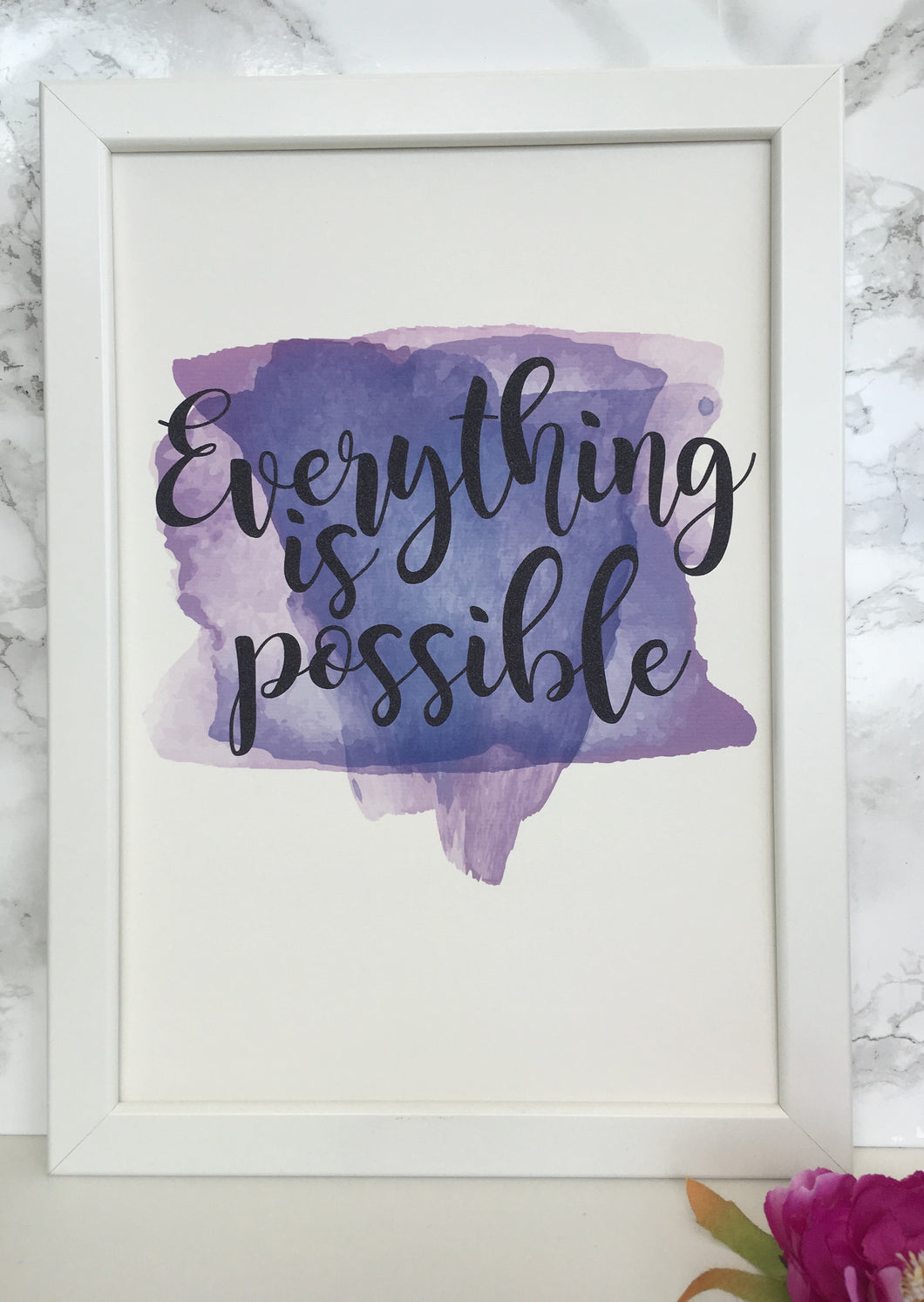 Everything is possible framed watercolour print - Fred And Bo