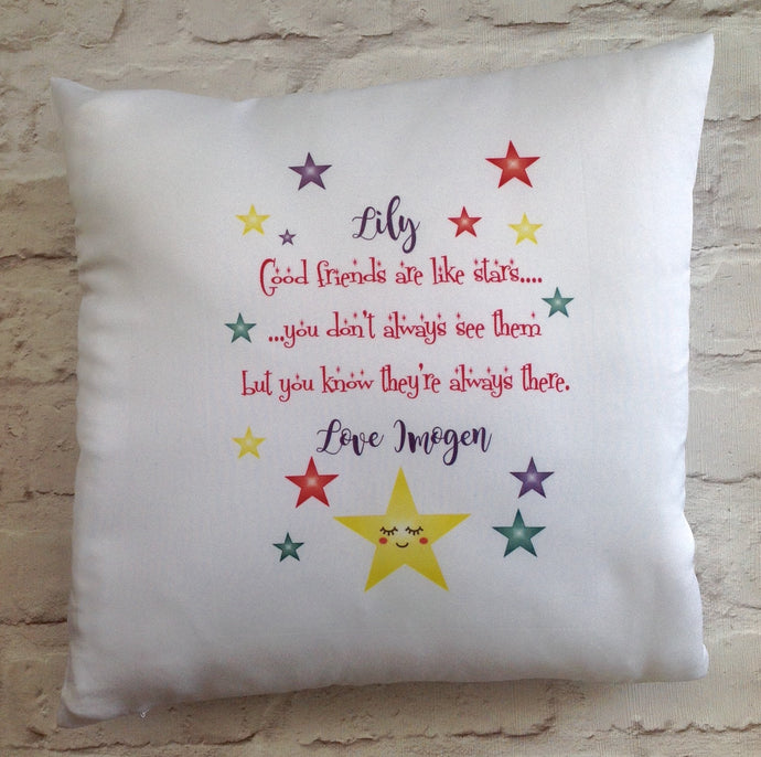 Friends are like stars cushion cover - personalised - Fred And Bo