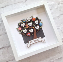 Family tree - Personalised handpainted with floral embellishments- framed - Fred And Bo