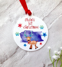 First Christmas  Personalised metal bauble - printed - Fred And Bo