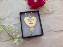Walk with me today wedding bouquet charm set - stamped metal - Fred And Bo