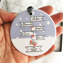 Christmas sign post family Personalised Hanging Decoration - Fred And Bo