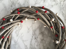 Red and Silver Berry Wooden Wreath - Fred And Bo
