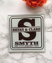 Personalised Monogram Glass Coaster - Fred And Bo