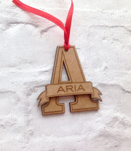 INITIAL Hanging decoration with personalised scroll- Christmas decor - Fred And Bo