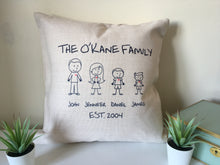 Stick Figure Family personalised printed cushion - Fred And Bo